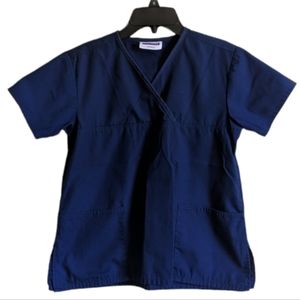 ▪️Sivvan Scrub Top V-Neck Partial Wrap Mock